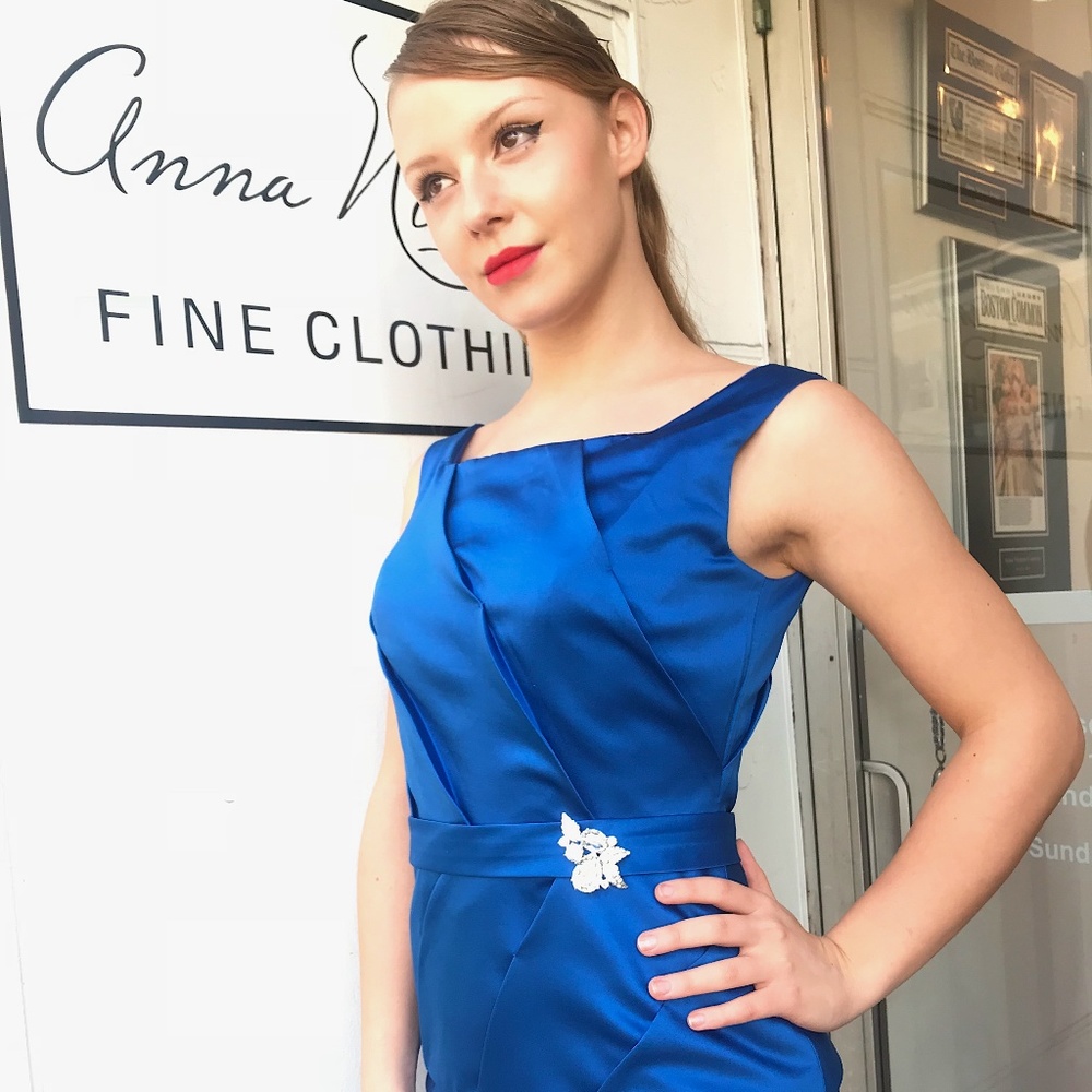 Rosa Clara Blue Satin Gown